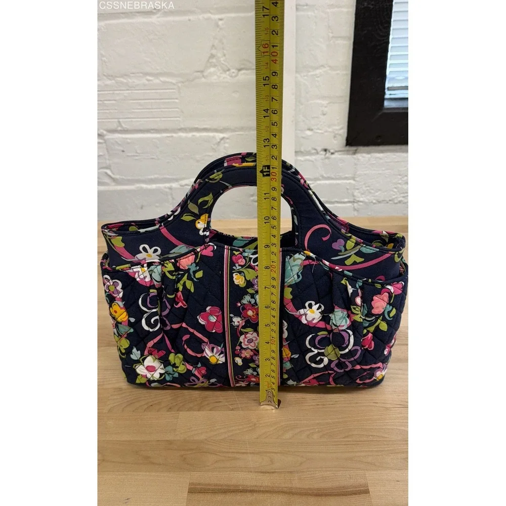 Vera Bradley Navy Floral Midnight Blues Quilted Handbag Small Tote